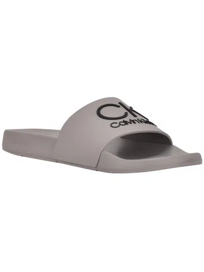 Calvin Klein Ark Mens Logo Pool Slide Sandals In Multi