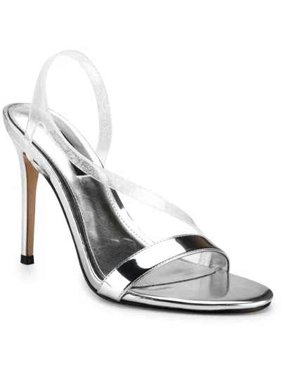 Nine West Magee3 Womens Open Toe Slingback Pumps In Silver
