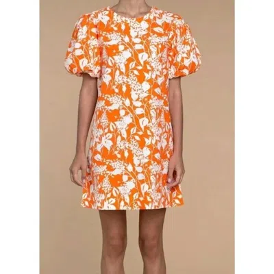 Olivia James The Label Louisa Dress In Orange Floral In Multi