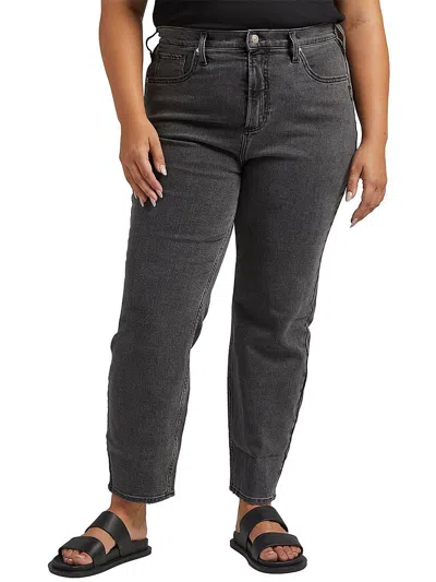 Silver Jeans Co. Plus Size Highly Desirable High Rise Straight Leg Jeans In Black