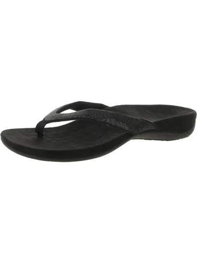 Vionic Dillon Shine Womens Faux Suede Slip On Thong Sandals In Multi