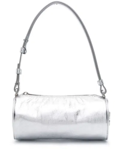 Off-white Small Torpedo Leather Shoulder Bag In Silver