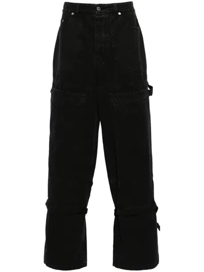 Off-white Men's Baggy Canvas Carpenter Trousers In Black  