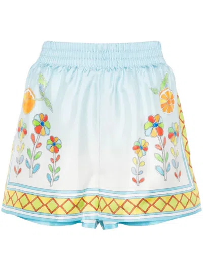 Casablanca Shorts With Drawstrings In Blue