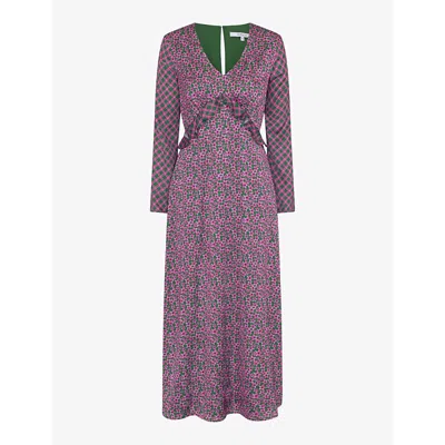 Omnes Jaspiya Floral-pattern Recycled-polyester Maxi Dress In Purple