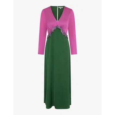 Omnes Jaspiya Recycled-polyester Maxi Dress In Green