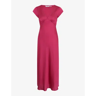 Omnes Woolf Recycled-polyester Midi Dress In Magenta