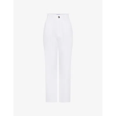 Omnes Cinnamon Straight-leg Relaxed-fit Stretch-woven Trousers In White