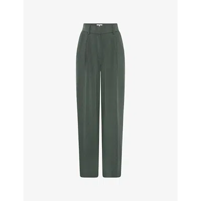 Omnes Cumin High-rise Relaxed-fit Stretch-woven Trousers In Khaki