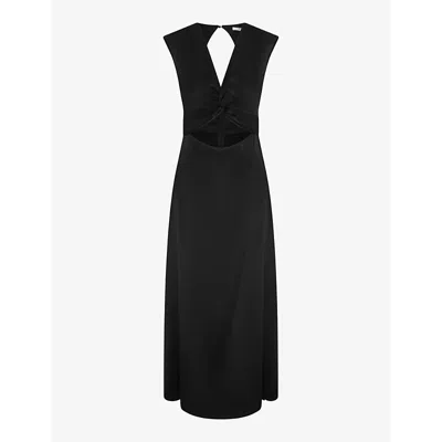 Omnes Marin Twist Woven Midi Dress In Black