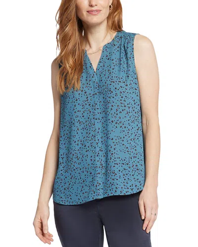 Nydj Sleeveless Pintuck Blouse In Blue