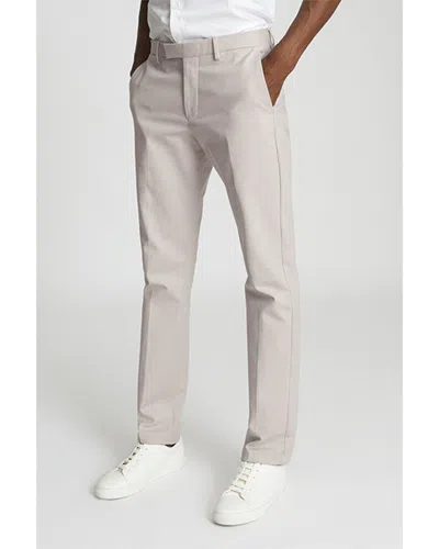 Reiss Pitch Washed Slim Fit Chinos In Cream