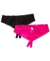 Hanky Panky Plus Size After Midnight Open Gusset Cheeky Hipster Lingerie 482921x In Black