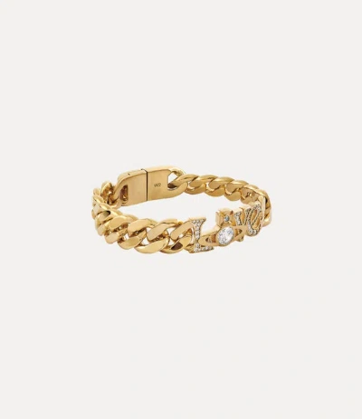 Vivienne Westwood Roderica Bracelet In Gold-white-cz