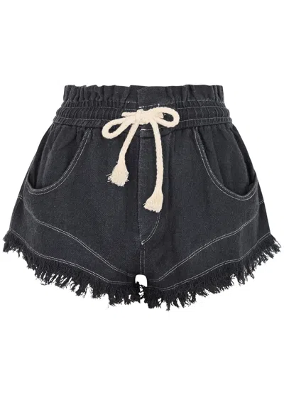 Isabel Marant Étoile Silk Talapiz Shorts Back Pockets In Black