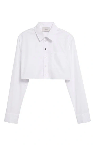 Coperni Cropped Cotton-poplin Shirt In White