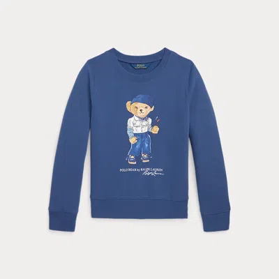 Ralph Lauren Kids' Polo Bear Motif Sweatshirt In Blue
