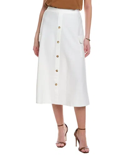 Yal New York Button Front Cargo Skirt In White