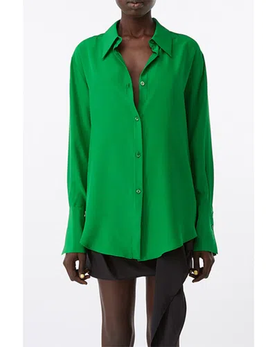Gauge81 Classic Collar Silk Shirt In Green