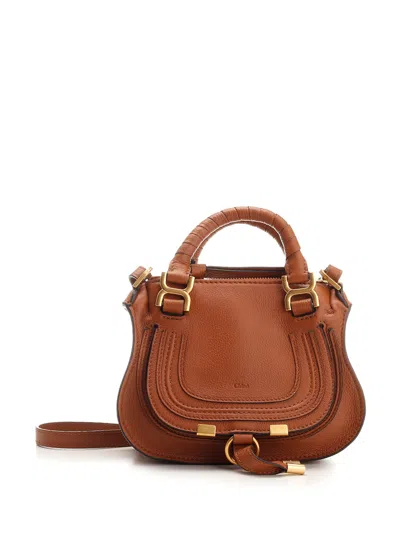 Chloé Marcie Handbag In Leather Brown