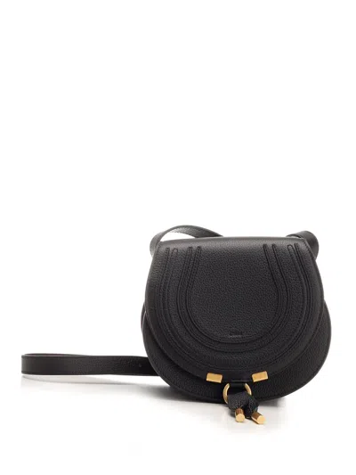 Chloé Marcie Small Leather Crossbody Bag In Black