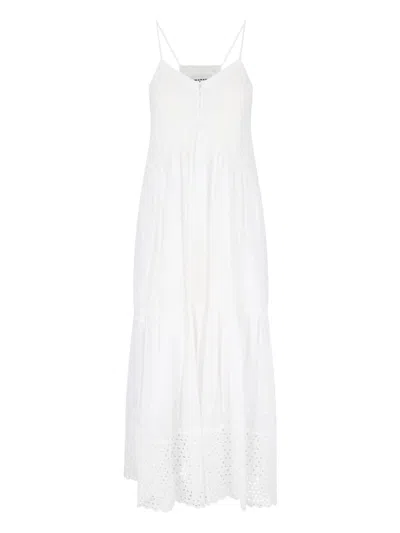 Marant Etoile Maxi Dress In Sangallo In White