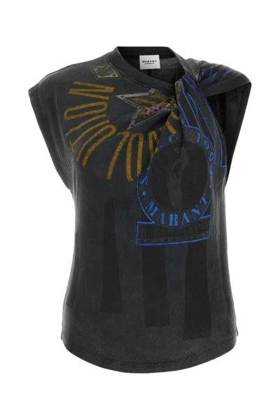 Marant Etoile Nayda Logo-print Cotton T-shirt In Black