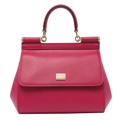 Dolce & Gabbana Sicily Small Leather Handbag In Red