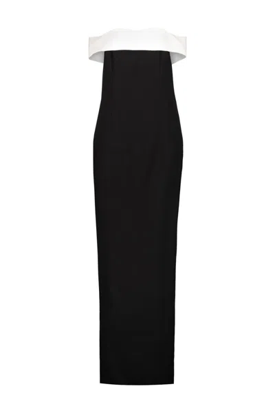 Monot Mônot Off Shoulder Column Dress Clothing In Black