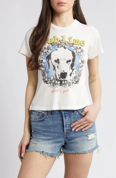 Daydreamer Sublime Organic Cotton Graphic T-shirt In White