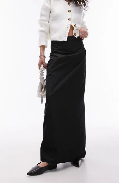 Topshop High Waist Maxi Skirt In Black