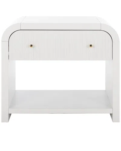 Safavieh Couture Liabella 1 Drawer Curved Nightstand In White