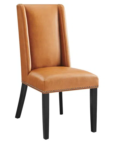 Modway Baron Vegan Leather Dining Chair In Brown