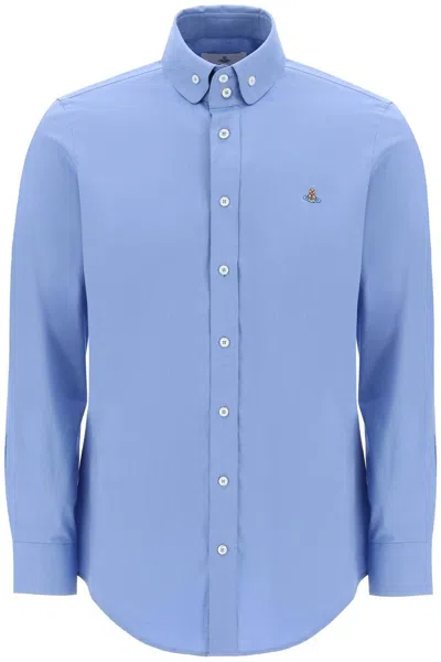 Vivienne Westwood Two-button Cotton Poplin Shirt In Blue