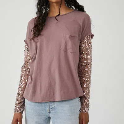 Free People Celine Tee In Lavender Shadows In Brown