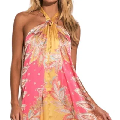 Elan Print Halter Maxi Dress In Pink Bali Print