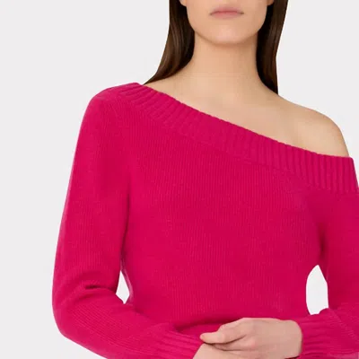 Milly Wool Off The Shoulder Jumper In Pink