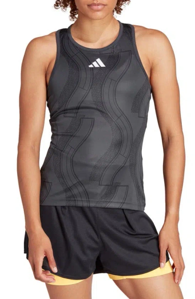 Adidas Originals Women's Club Tennis Graphic Tank Top In Carbon/ Black