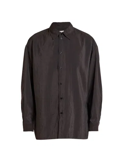 Lemaire Men's Twisted Silk-blend Button-front Shirt In Ash Grey