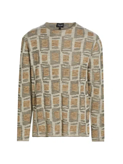 Giorgio Armani Linen-wool Blend Sweater In Beige