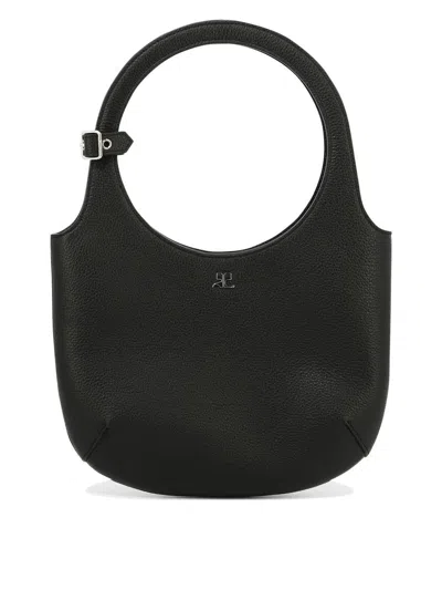 Courrèges Holy Leather Tote Bag In Black