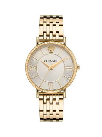 Versace Men's V-eternal Ip Yellow Gold Bracelet Watch/42mm In Gold Cream