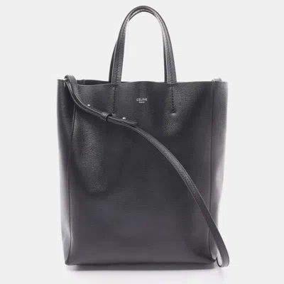 Pre-owned Celine Vertical Small Hippopotamus Handbag Tote Bag Leather Black 2way
