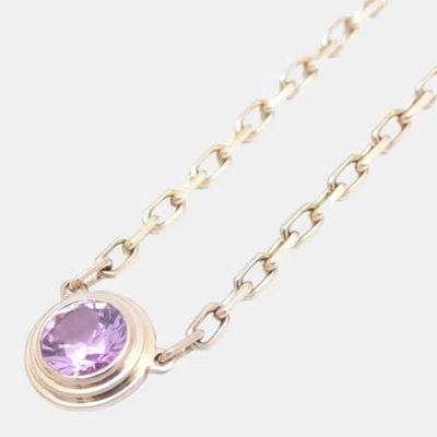 Pre-owned Cartier 18k Rose Gold And Sapphire D'amour Pendant Necklace