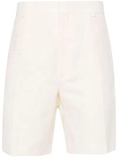 Fendi Ff Jacquard Bermuda Shorts In Neutrals