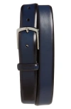 Cole Haan Men's Lewis Burnished Leather Belt In Navy