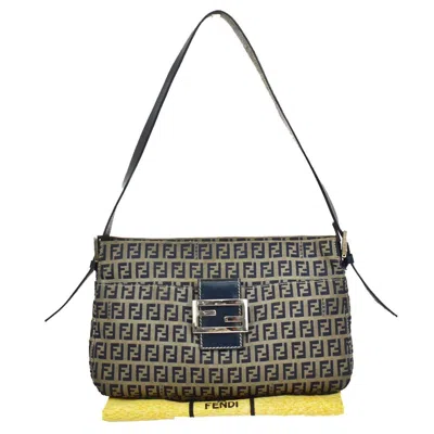 Fendi Zucca Navy Canvas Shoulder Bag ()