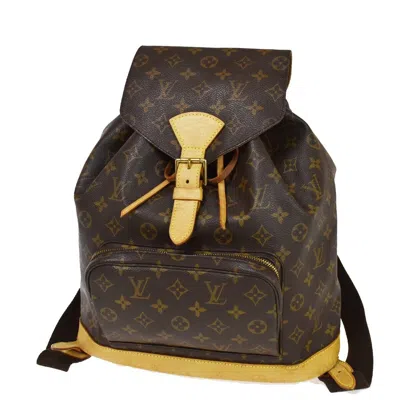 Pre-owned Louis Vuitton Montsouris Gm Brown Canvas Backpack Bag ()