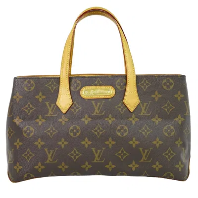 Pre-owned Louis Vuitton Wilshire Brown Canvas Tote Bag ()