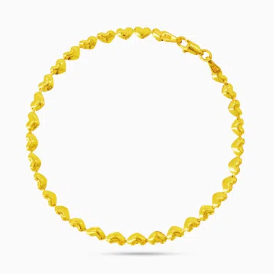 Pori Jewelry 14k Gold Heart Link Chain Bracelet In Multi